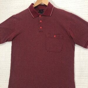Marquis Polo Shirt Dotted Pattern Short Sleeve Casual Top Mens Size‎ S